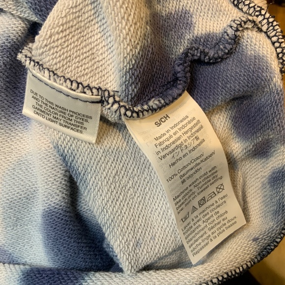 J. Crew Blue and White Tie Dye Hoodie With Front Pocket Size S - Picture 9 of 12